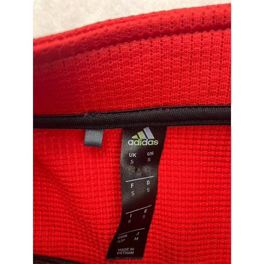 Adidas Men's Red 1/4 Zip‎ Long Sleeve Athletic Training Jacket Size S